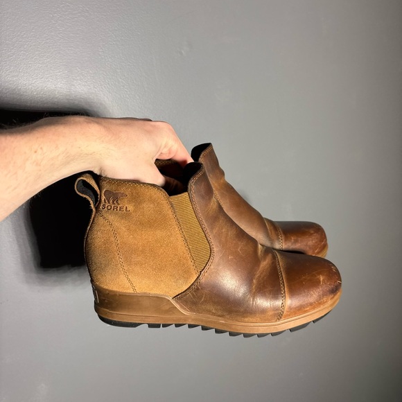 Sorel Evie Pull On Brown Ankle Boots Size 8.5 - Picture 2 of 7